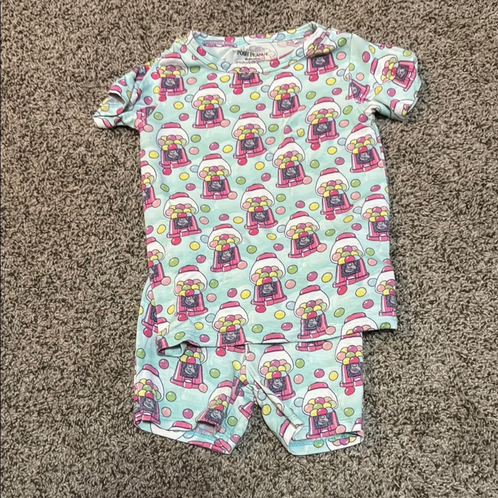 Posh Peanut Blue and Pink Gumball Machine Pajama Set